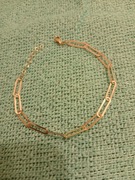 Modna złota  bransoletka duże oczka, spinacze,  próba 575 waga 2,00 gr.