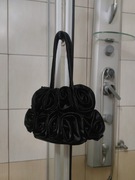 torba torebka wieczorowa mała w róże czarny wzór fałdowania sport retro 