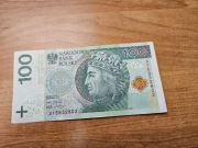 Banknot obiegowy 100zl seria AY5832802