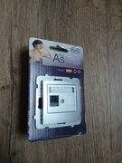 Gniazdo komputerowe pojedyncze RJ45 kat. 5e, srebrny Ospel As GPK-1G/K/m/18