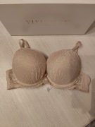 Stanik biustonosz push-up Vivisence 85B beżowy koronkowy odpinane ramiączka