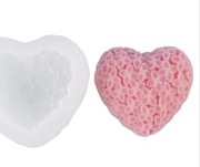 Duże SERCE KWIATOWE forma silikonowa 11.2*10.2*5.8 do odlewów Świec Mydła 
