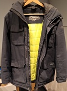 Kurtka zimowa 4F z kapturem - ciemna, bardzo dobry stan r. 164