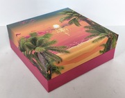 Pudełko ozdobne na prezent dekoracyjne z pokrywką różowe Palmy Tropiki box