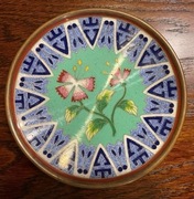 stary metalowy talerzyk do ciasta, lata 80