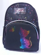 Mały PLECAK MARKOWY SOLIDNY RAINBOW KITTY tęczowy KOT 34 CM PRZEDSZKOLE