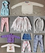 Zestaw 10 szt. ubrań wiosna r. 92 wiek 18m+ spódnica bluza spodnie