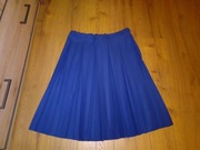 Spódnica plisowana niebieska chabrowa suwak z boku PRL Vintage