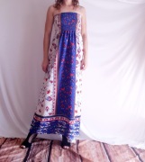 Sukienka maxi bez ramiączek folk boho Peacocks S 36 M 38 