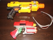 NERF - 2x BRÓŃ - KARABIN + PISTOLET + OKULARY !!!