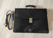 Teczka ze skory  Retro Czarna klasyczna