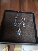 W.Kruk komplet srebrnej biżuterii z topazem