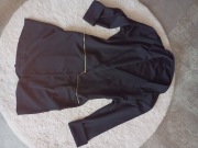 Czarny żakiet marynarka dłuższa ze złotymi zamkami