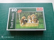 Puzzle Trefl 60 Psy Beagle dobry stan Szybka wysyłka 