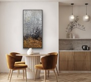 Obraz abstrakcja szara ręcznie malowana 120x60cm