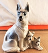 STEATYT KATOWICE PSY SZNAUCERY figurka porcela '70