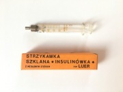 Strzykawka szklana Luer "insulinówka" 2cm³ z czasów PRL