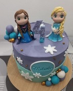 Anna i elsa na tort Z masy cukrowej 