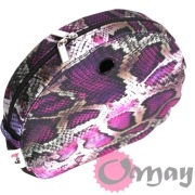 Czarny organizer do Obag MOON LIGHT wąż skóra węża fiolet 2 kieszenie OMAY