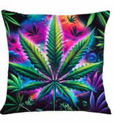 Poszewka dekoracyjna 45x45 cm – wzór „Liść” w neonowych barwach