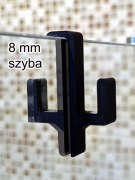 Wieszak na ręczniki na szybę do kabiny prysznicowej - 8 mm, dwustronny