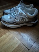 Chanel CC Logo Sneakers Czarny, Biały, Srebrny 