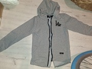 Rozpinana bluza z kapturem kieszenie ryflowane rekawy suwak r.146-152 12lat