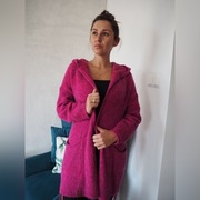 GRLstyle.pl CARDIGAN FUCHSIA Z KAPTUREM