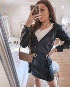 Bomberka z imitacja skóry 