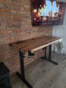Biurko drewniane regulowane elektrycznie z blatem dębowym 120x60cm