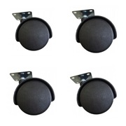 4x uniwersalne czarne kółka meblowe do krzeseł foteli obrotowe