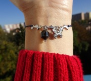 Bransoletka regulowana na nici Turmalin koral fossil motyl delfin