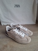 Zara sneakersy beżowe + bordowe + panterka, nowe, 38
