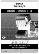 Instrukcja obsługi Prasy fendt 2600 do 2900 (II) 