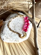 Bransoletka ze stali chirurgicznej i agatów 