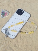 Biżuteryjna smycz do telefonu Agat, Cytryn, Koniczyna. Mattè Prism, HM