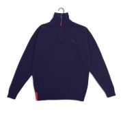 Męski Sweter Luźny 100% Wełna Jagnięca Granatowy Iris Bayer |R. XL