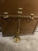 Świecznik antyk mosiądz mosiężny wysoki potrójny