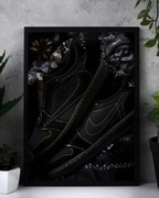 Plakat A3 Buty Jordan 1 Retro Low OG Travis Scott Black Phantom