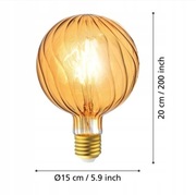 Żarówka LED 2W E27 G150 kula Amber