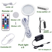 Zestaw oświetlenia podszafkowego led 8 lampek aiboo 3w pilot Rgb