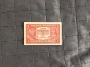 1 marka polska 1919, banknot, Polska, I seria AV