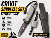 Nóż survivalowy Crivit + krzesiwo zestaw bushcraft camping outdoor