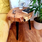 Stolik kawowy plaster drewna. Dębowy. Loft. 46 cm.