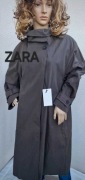 ZARA Woman ZW trencz oversize w kratę mokka taupe S/L nowy z metk