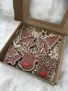 Drewniane bombki świąteczne - personalizowany zestaw prezentowy 5 ozdób