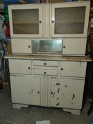 PRL kultowy kredens kuchenny + dodatkowa nadstawka i stół do renowacji 