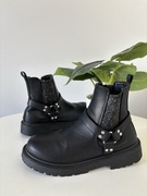 Czarne botki 38 sztyblety jesień zima modne viral alternatywne y2k