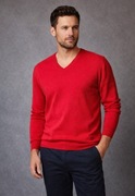 Sweter męski z wełną- rozm. M , czerwony