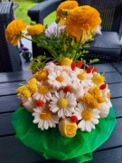 Candle flower box XL stokrotki wykonany z świec sojowych z aromatem